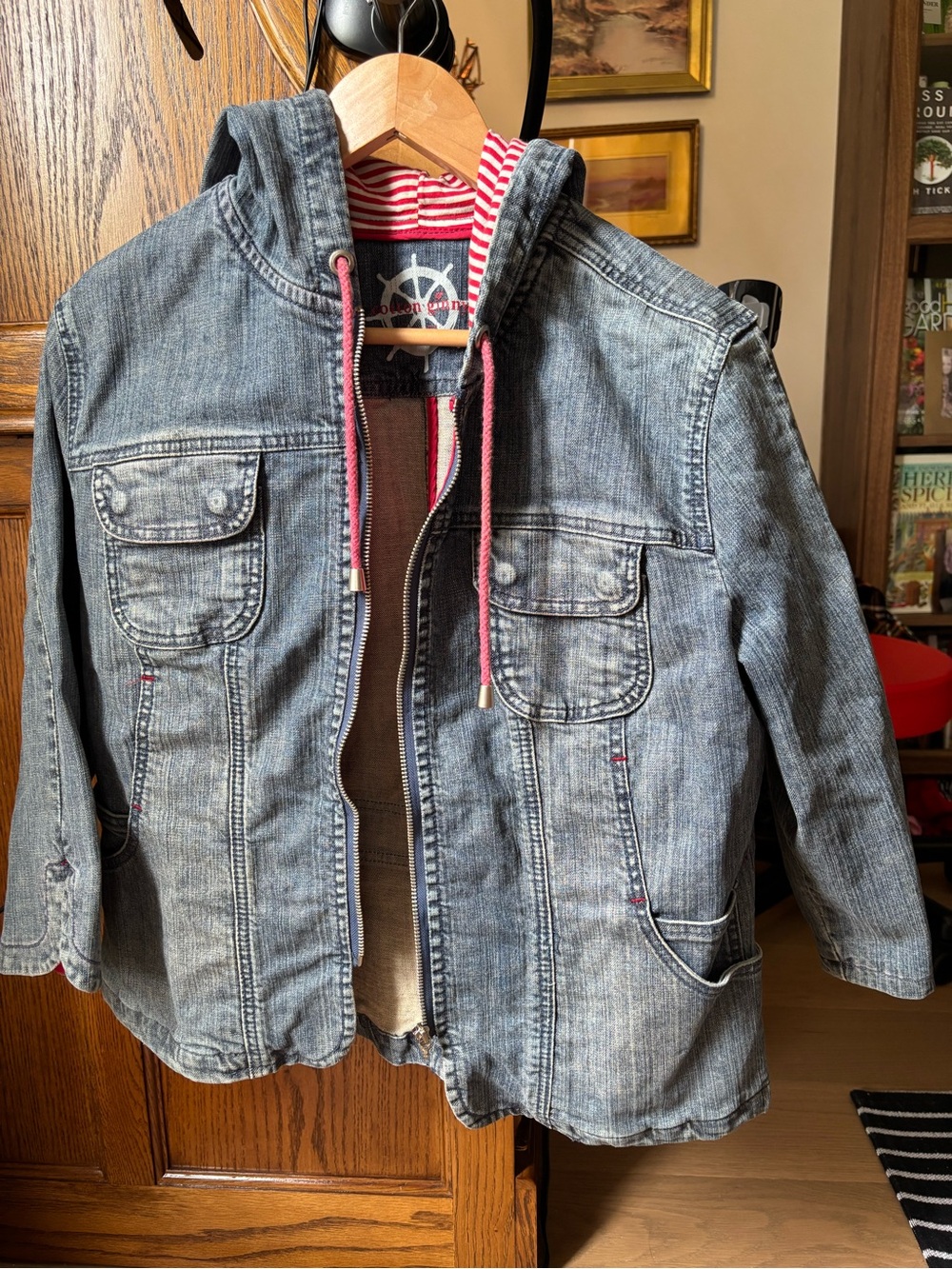 Nautical Vibes Denim Jacket - girl’s XL or women’s S/M